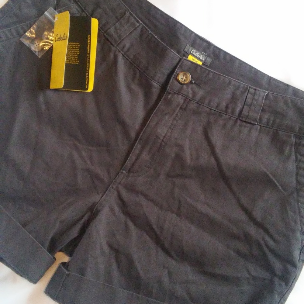 CABELA'S NWT Grey Aged Chino Cargo Shorts